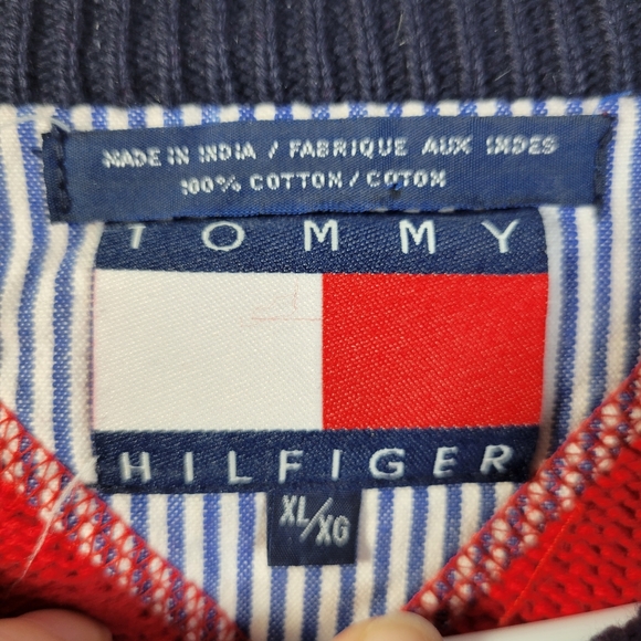 Mens Tommy Hilfiger 100% Cotton Red Sweater Size XL - Picture 4 of 8